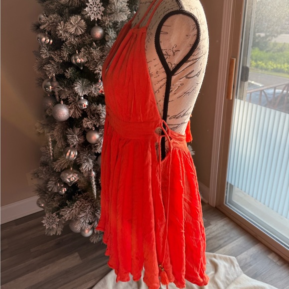 Free People Red Halter Sundress Cocktail - Picture 2 of 6